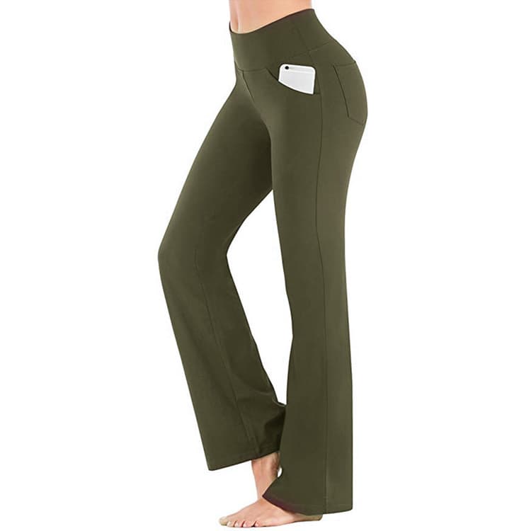 New Solid Color High Waist Yoga Pants Micro Horn Wide Legs Pants High Waist Casual Yoga Pants for Women