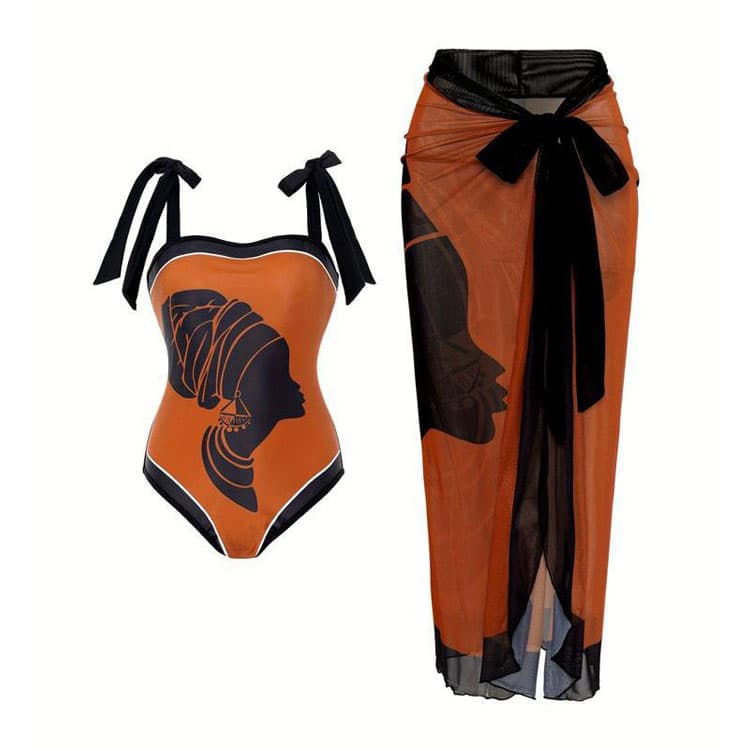 Swimwear Wholesale New Sexy Fashion Bikini Vintage Print Swimwear Vintage One Piece Swimsuit