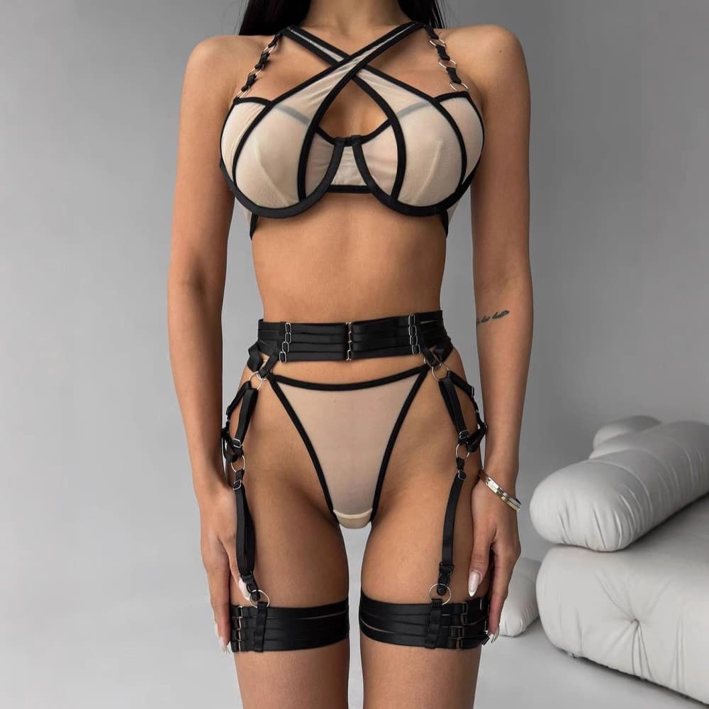 Solid Color Underwire Push up Bra See Through Thin Breathable Sexy Lingerie Mesh Sexy comfort Underwear