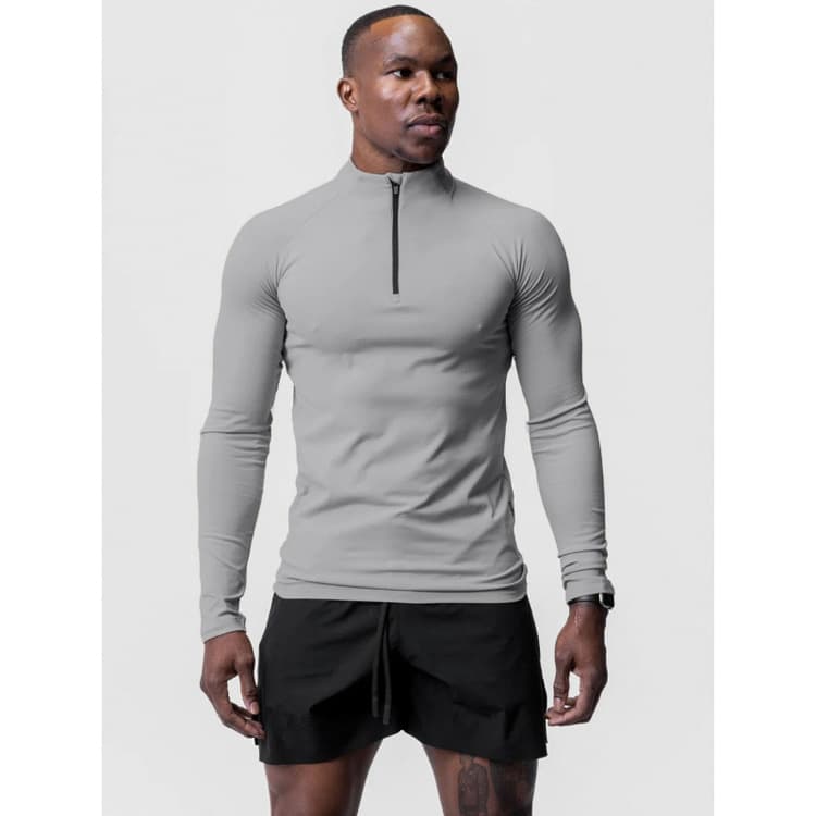 Wenshuo Long Sleeve Fitted Top Wholesale Zip Turtleneck Top Custom logo Casual Sportswear Top Factory Direct