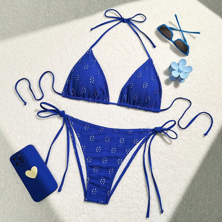 Wholesale 2025 New Bikini Solid Color Backless Sexy Beach Bikini Customized Spa Swimwear Women