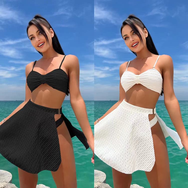 Wholesale Customized Solid Color Bikini butterfly Vest Bikini Swimwear Cute Girl Swimsuit