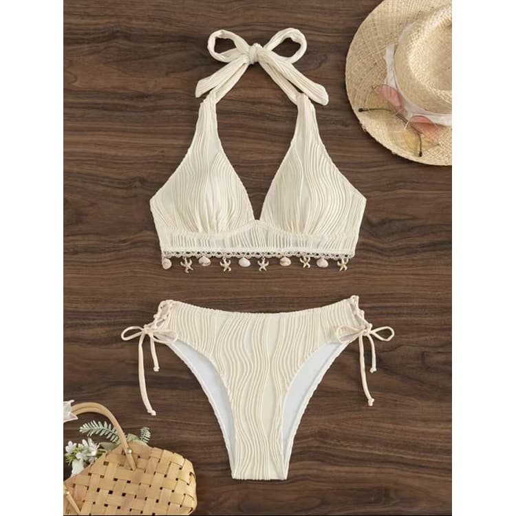 2026 New Shell Starfish Swimwear Custom Logo Bikini with No MOQ Sexy Halter Neck Swimwear