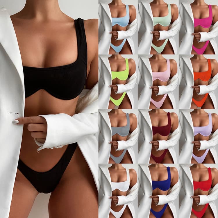 Wholesale Push up Bikini Pit Strip Swimwear Sexy High Cut Bikini