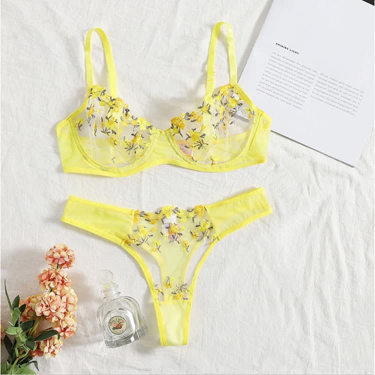 Multi Color Classic Breathable Thin Mature Style Embroidered Lace Women Sexy Lingerie