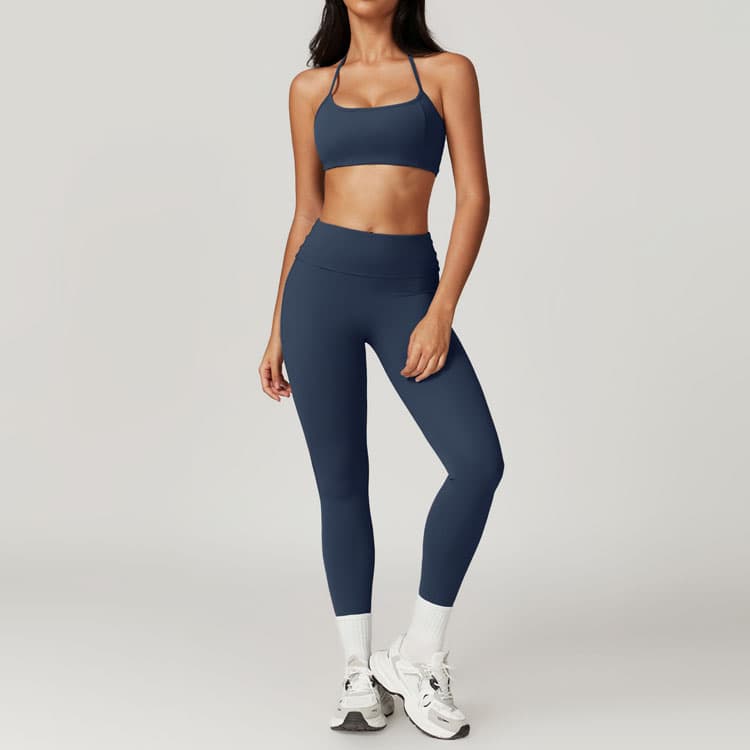 Halter Neck Tight Beautiful Back Yoga Set Quick Drying Seamless High Waist Solid Color Casual Versatile Legging