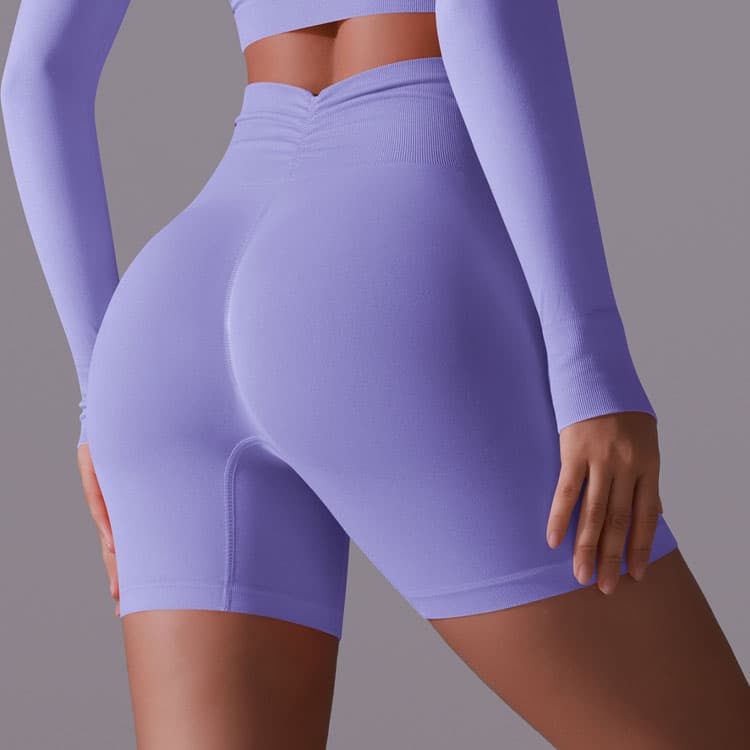 New Solid Color Seamless Peach Hip High Waist Women Tight butterfly Yoga Shorts Running Fitness Wear