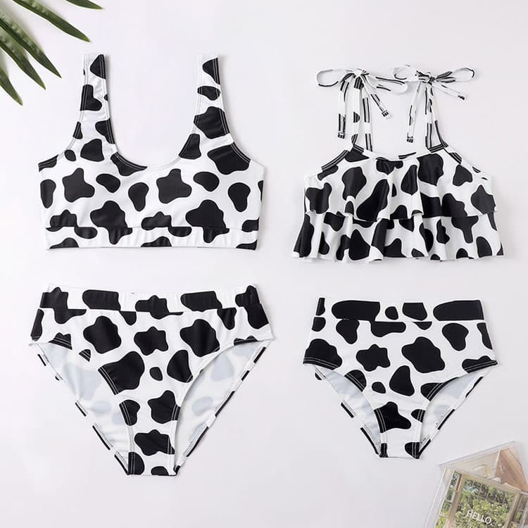 Mommy and Me Swimsuit Cute Swimsuit High Cut Floral Bikini Swimwear Swimsuit High Waisted Two Piece Custom logo