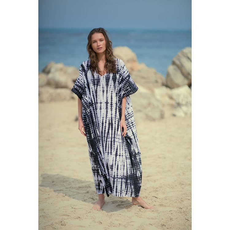 Wholesaler Loose Position Printed Holiday Long Dress Women Bikini Sun Shirt Beach Sexy Cover Ups