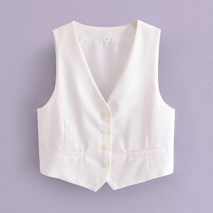 2023 Summer New V Neck Sleeveless Linen Vest High Waist Trousers Ladies Suits