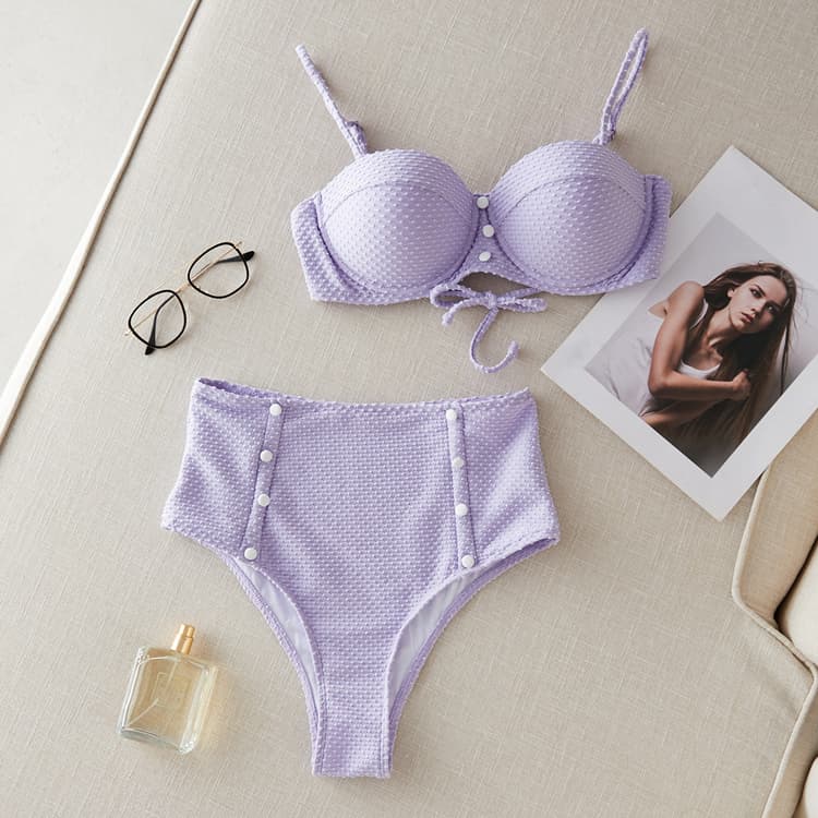 Gathering Sexy Cute Swimsuit Two Piece 2024 New Tik Underwear Set High Cut Special Material Bikini
