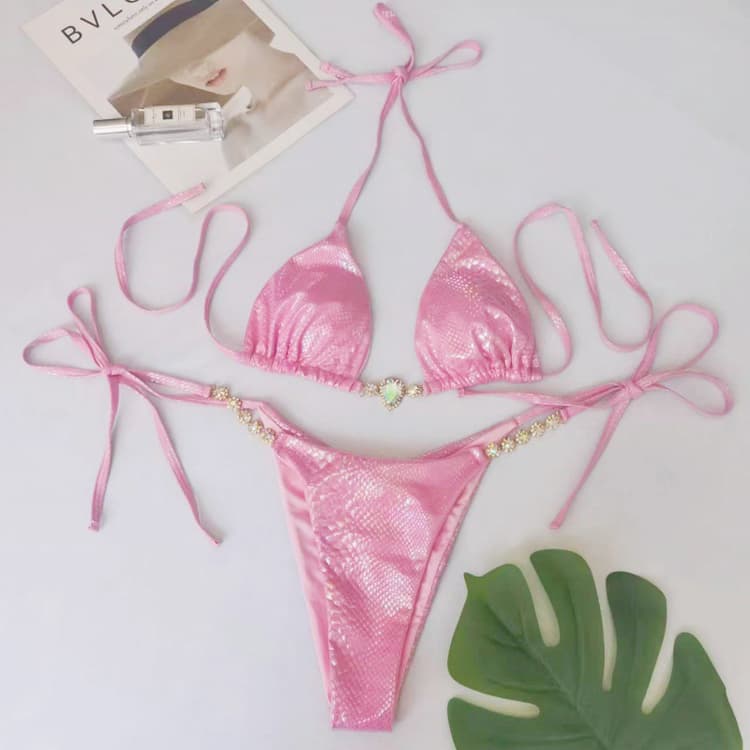 2025 Rhinestone Bathing Suit Women Luxury Bikini Swimwear Diamond Bikini Set