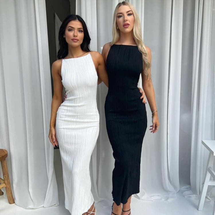 Summer New Halter Dresses Fashion Sleeveless Dresses Sexy Backless Slim Dresses