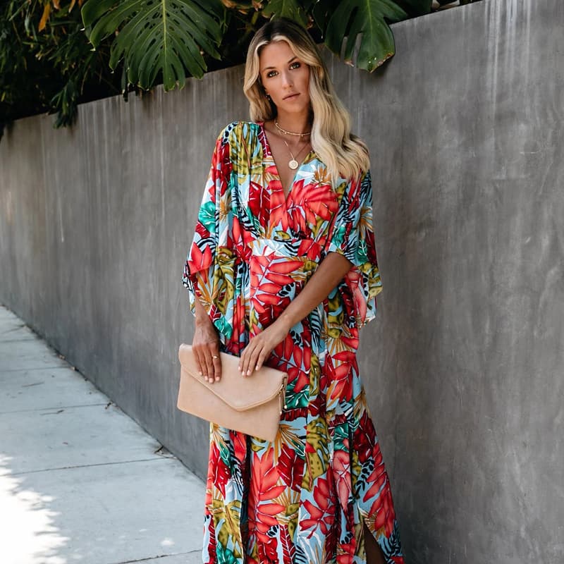 Bright Flower Comfortable Energetic Cotton Loose Sunscreen Beach Women Classical Cover up