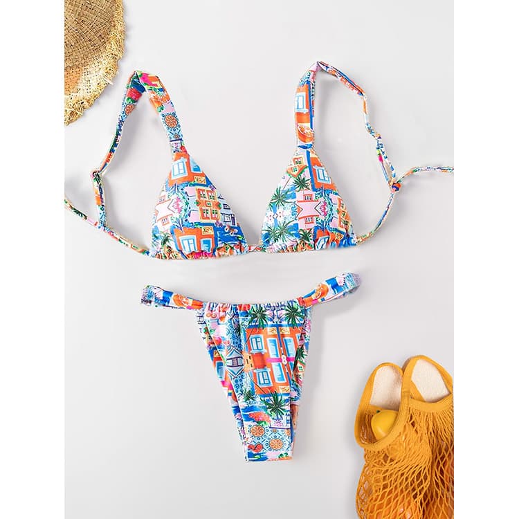 US Local Warehouse Stock Women 2 Piece Swimsuit Bohemia Bikini Swimwear