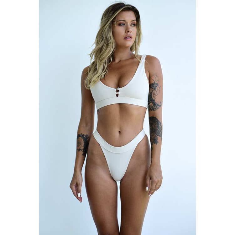 New Product Swimsuit Multi Color Button Swimsuit Two Pieces High Waist Sexy Bikini