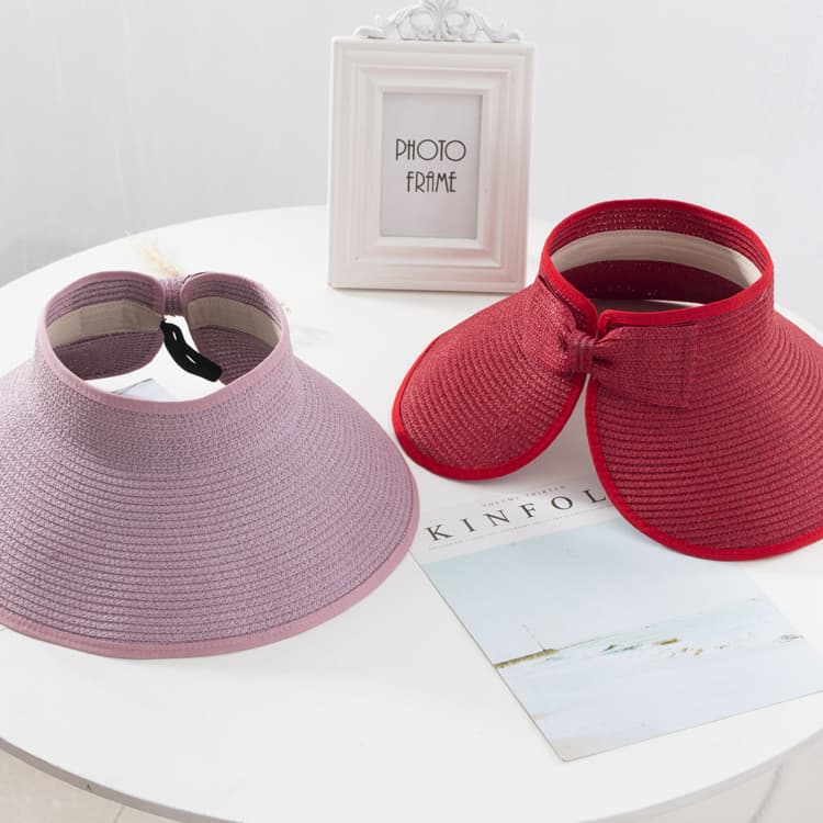 Summer Folding Empty Top Hat Big Brim Trend Sunscreen Shade Straw Hat Beach Hat Wholesale