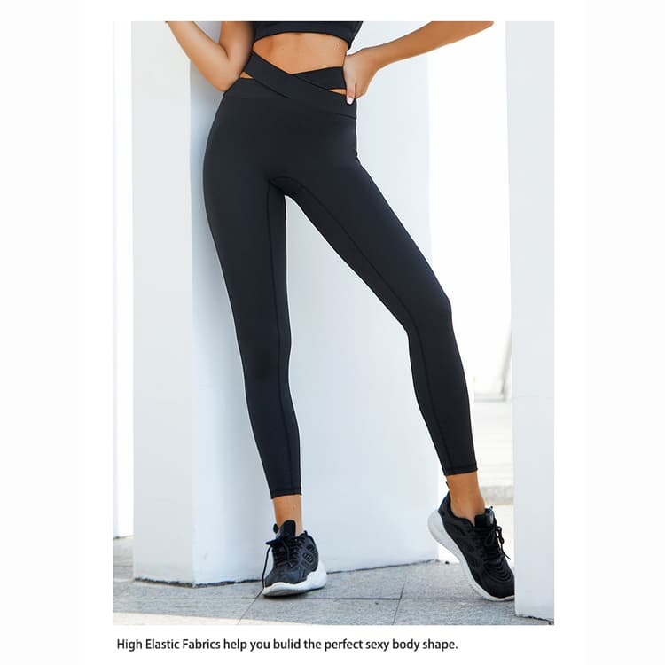 2022 Yoga Pants for Women New Brushed Nude Leggings Pants With  Cross Straps at the Waist
