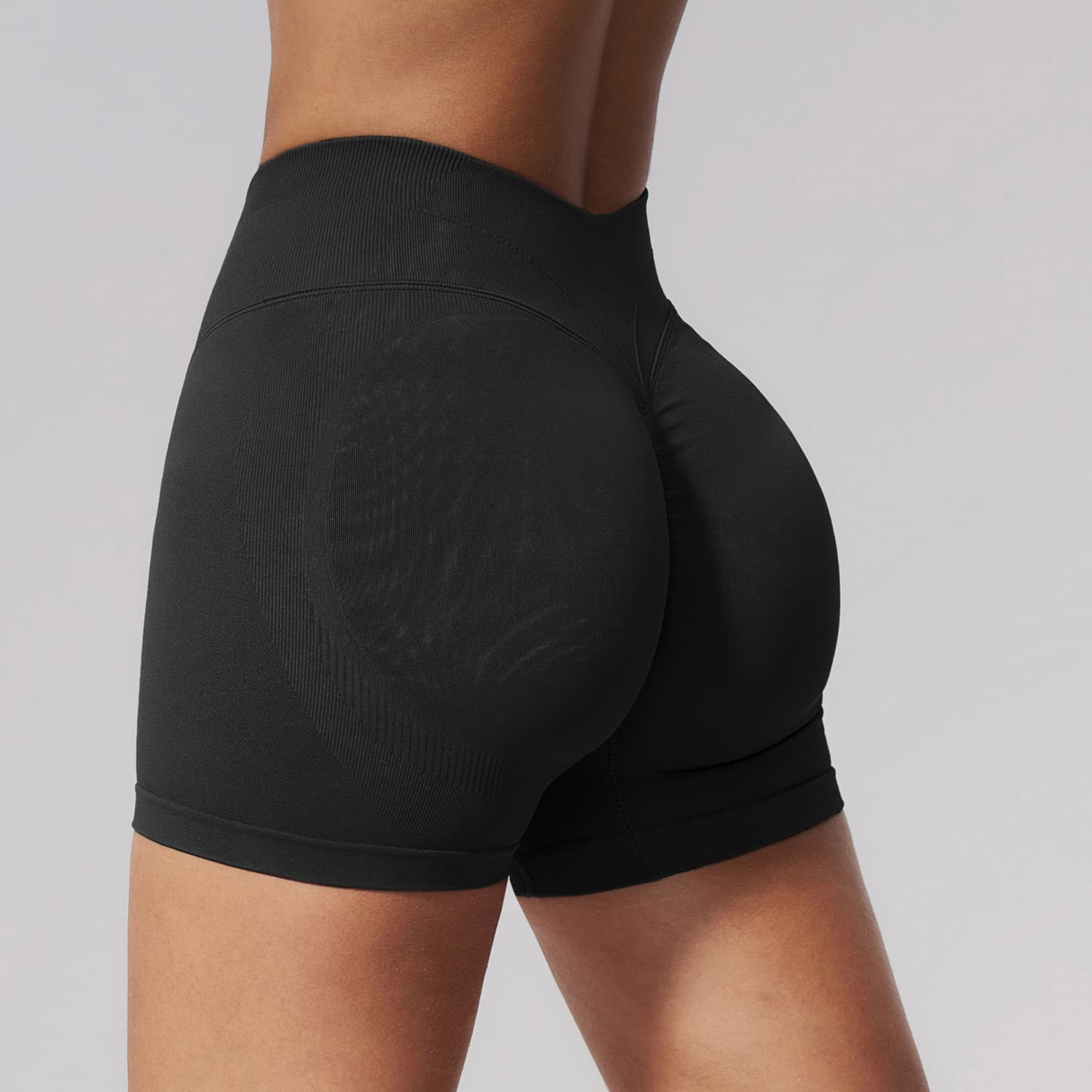 Amazon Seamless Fitness Shorts Peach Buttocks 3/4 Pants Women Hip Lift High Waist Threaded Yoga Shorts 3597