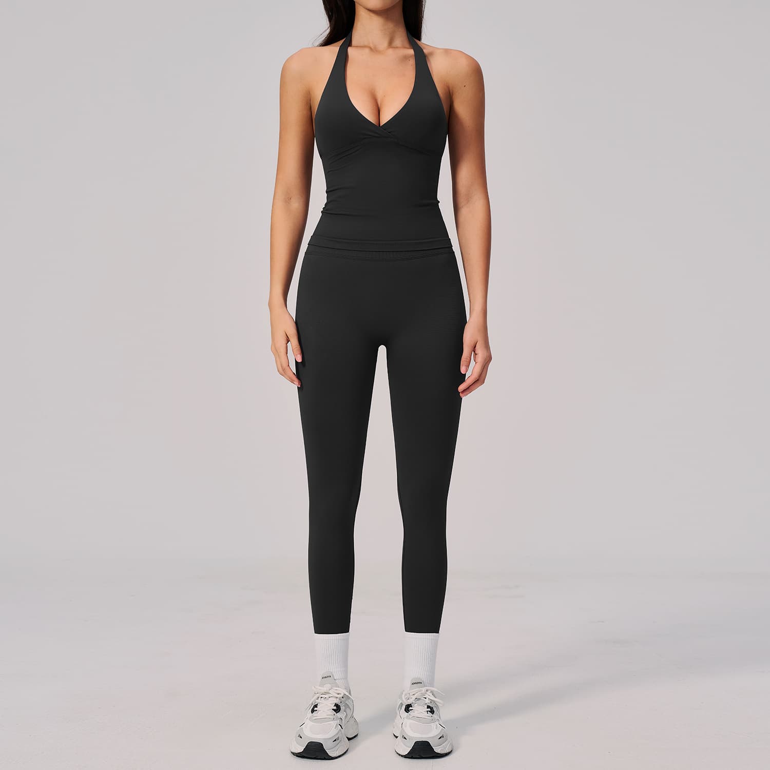 2026 Summer New Sports Suit Seamless Peach Hip High Elastic Beautiful Back Exercise Yoga Fitness Set Women 2557