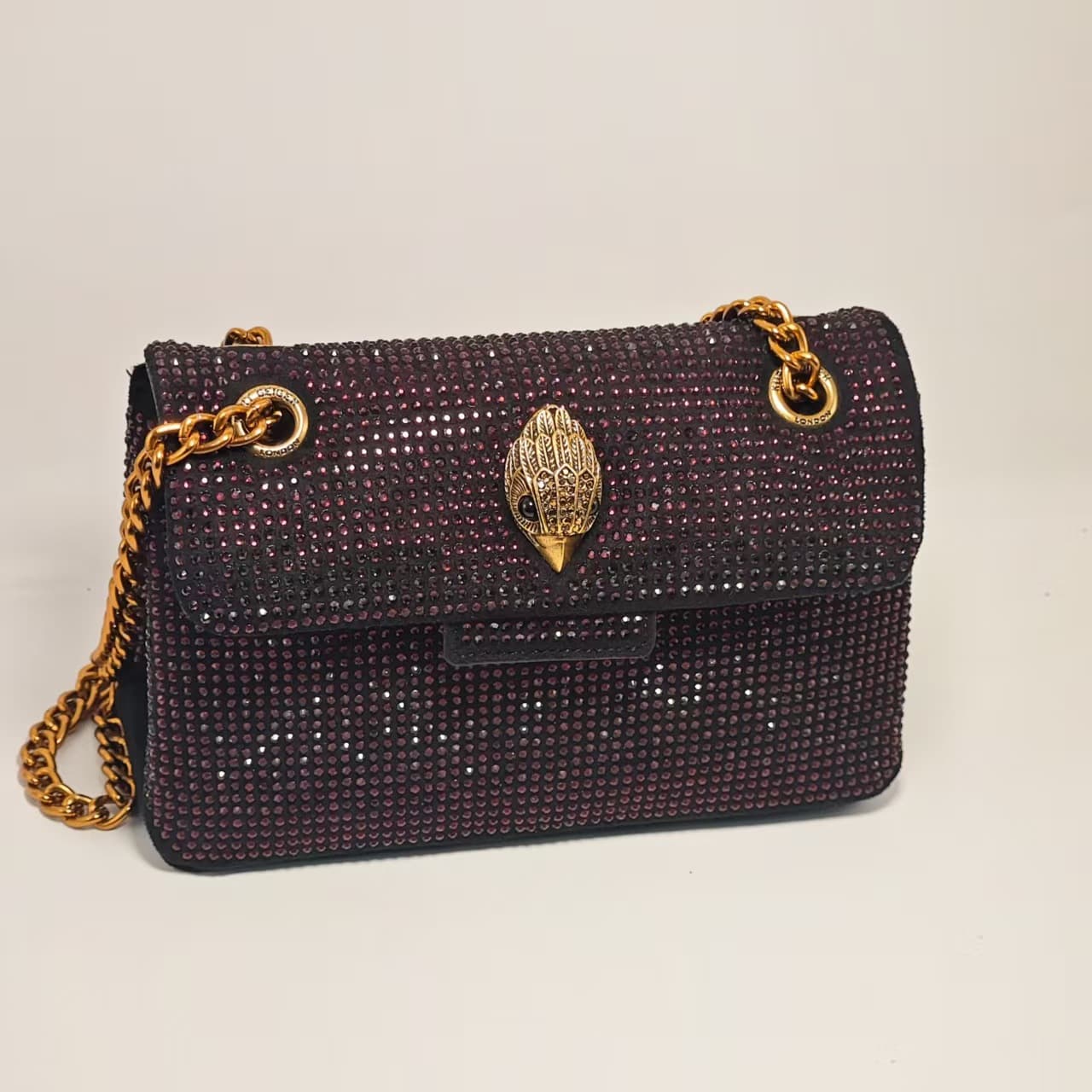 Full Diamond Eagle Head Chain Kurt Geiger Women's Bag Shoulder Crossbody Red Diamond Light Luxury Glitter Diamond Dinner Bag