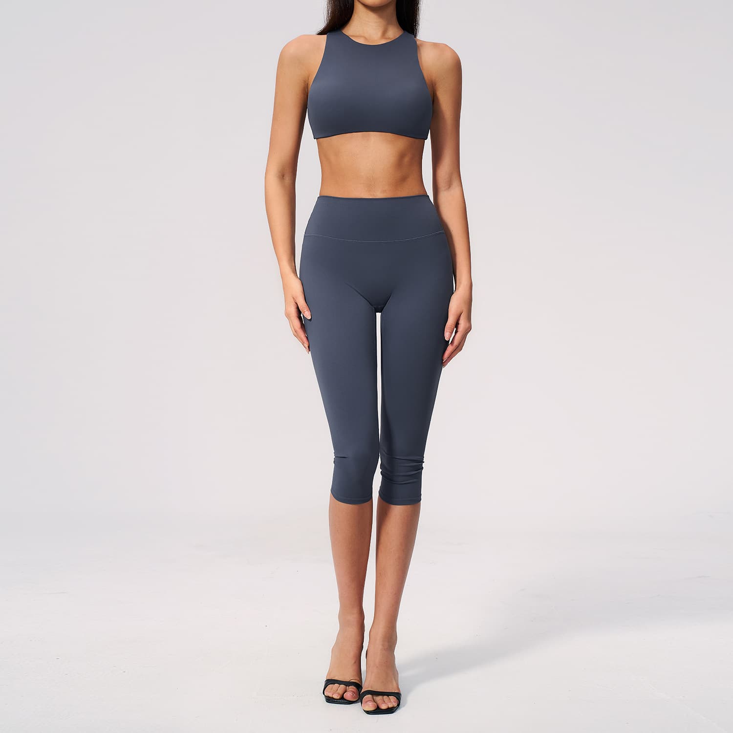 Cross-border Leisure Sport Suit Shockproof High Waist Abdominal Lift Outdoor Running Fitness Yoga Suit 5529