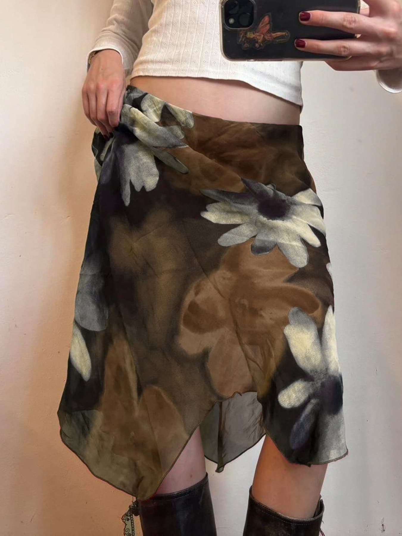 European And American Sweet And Fresh Style Mesh Printed Skirt Cross-border New Slimming Waist Hottie Hip Skirt For Women