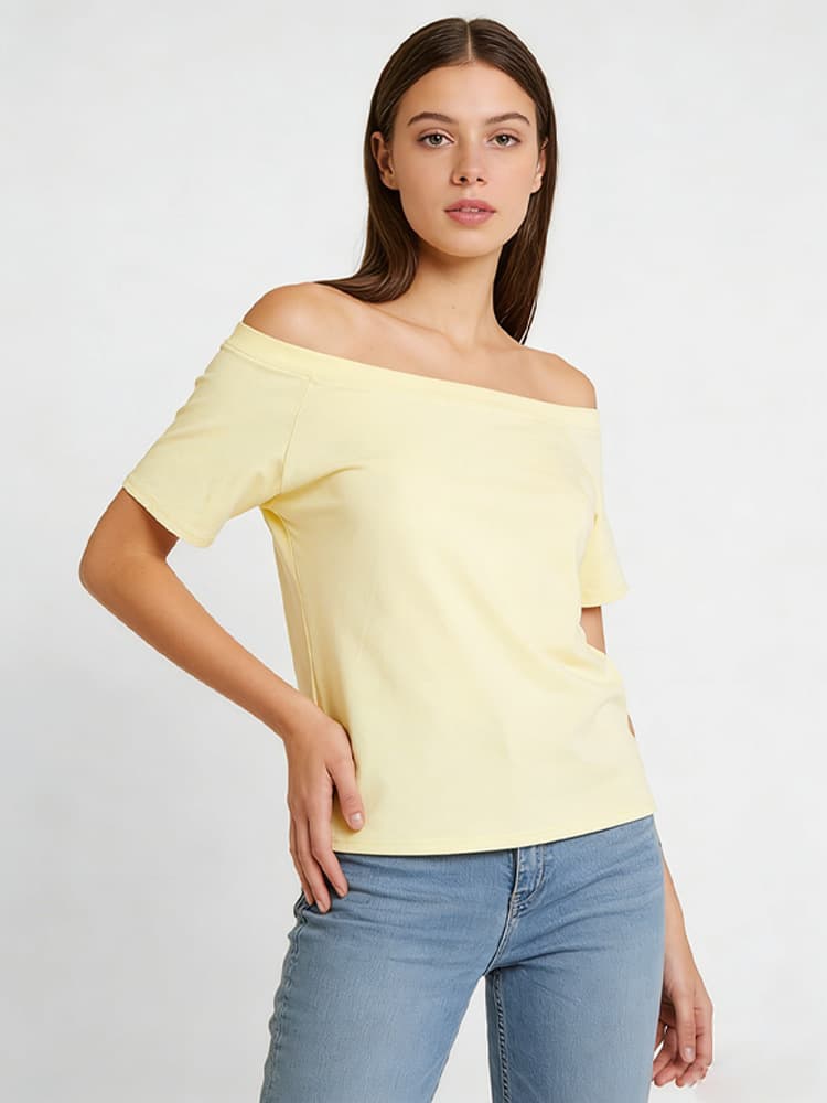 Summer New Clavicle Off-the-shoulder Top Off-the-shoulder Cotton Solid T-shirt Women's Design Sensual Trendy Print