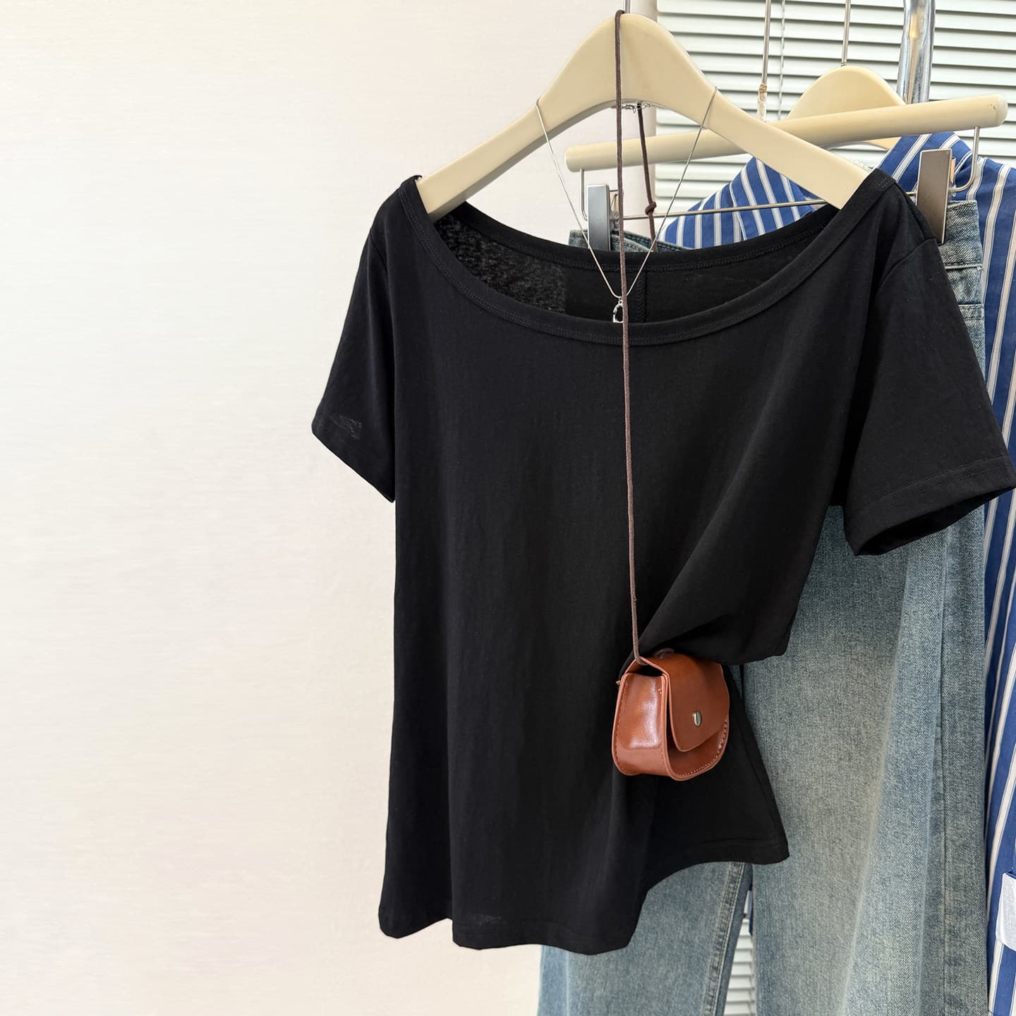 Cross-border Snowflake Cotton Large Neck American Cross-shoulder T-shirt Lazy Style Top Off Shoulder Hot Girl Off Shoulder Short Sleeve