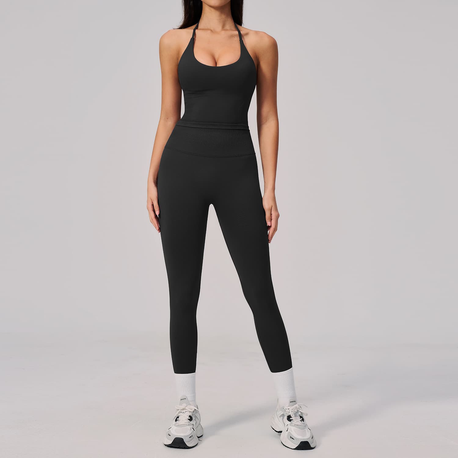 New Knitted Yoga Clothing Set Women's Premium Outdoor Running Fast Dry Seamless High Elastic Exercise Clothing 2557