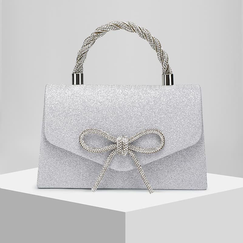 New Premium Feeling Banquet Bag Dress All Match European And American Handbag Crossbody Lady Fashion Diamond Bow Chain