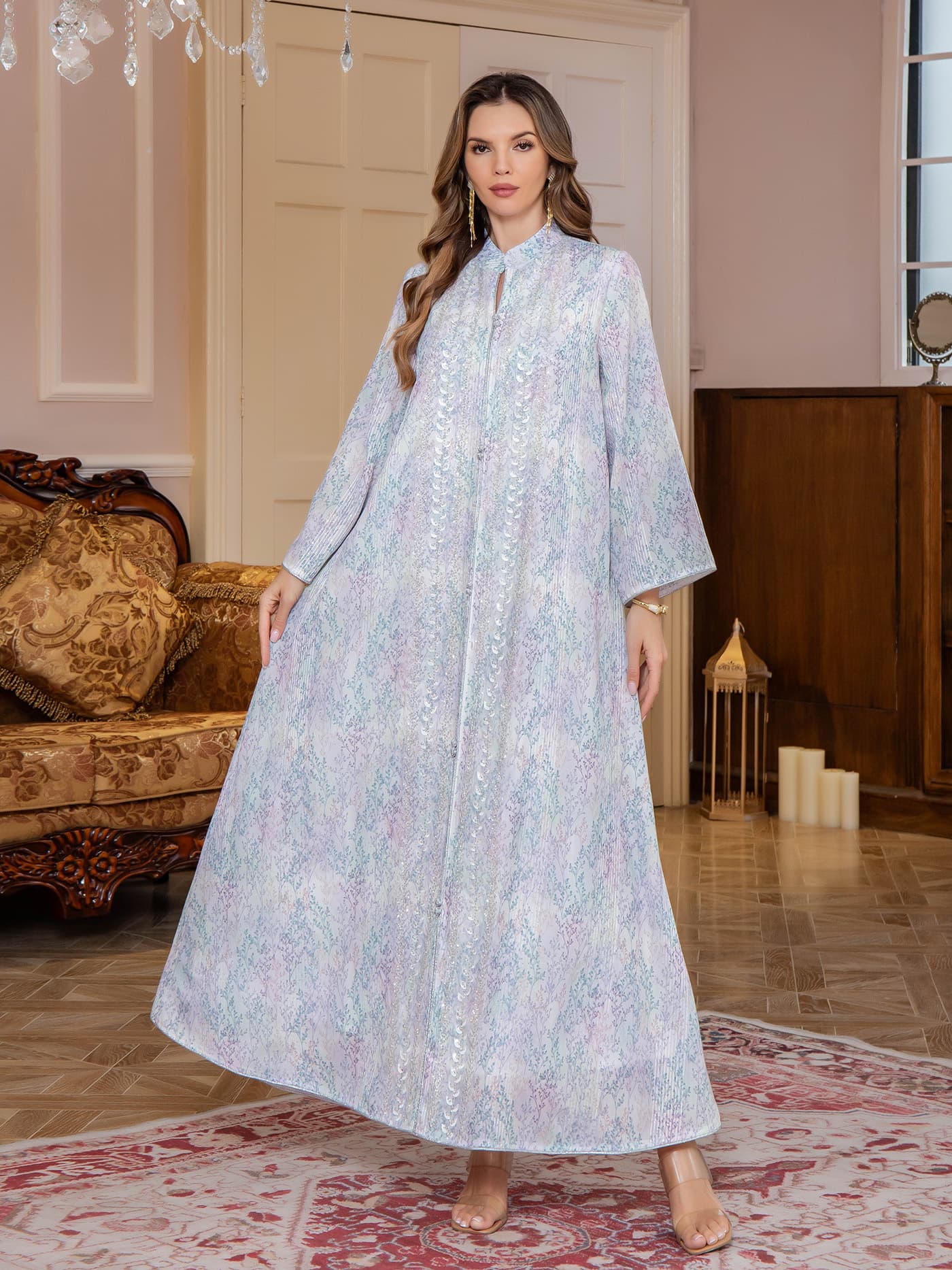 Spot New Elegant Women's Long Dress Factory Wholesale Foreign Trade Popular Dress Print Hand Embroidered Dress