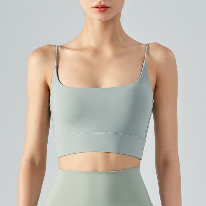 Thin Shoulder Back Sport Vest Top With Chest Pad Women Yoga Bra European Style Strap Fitness Underwear Yoga Clothes