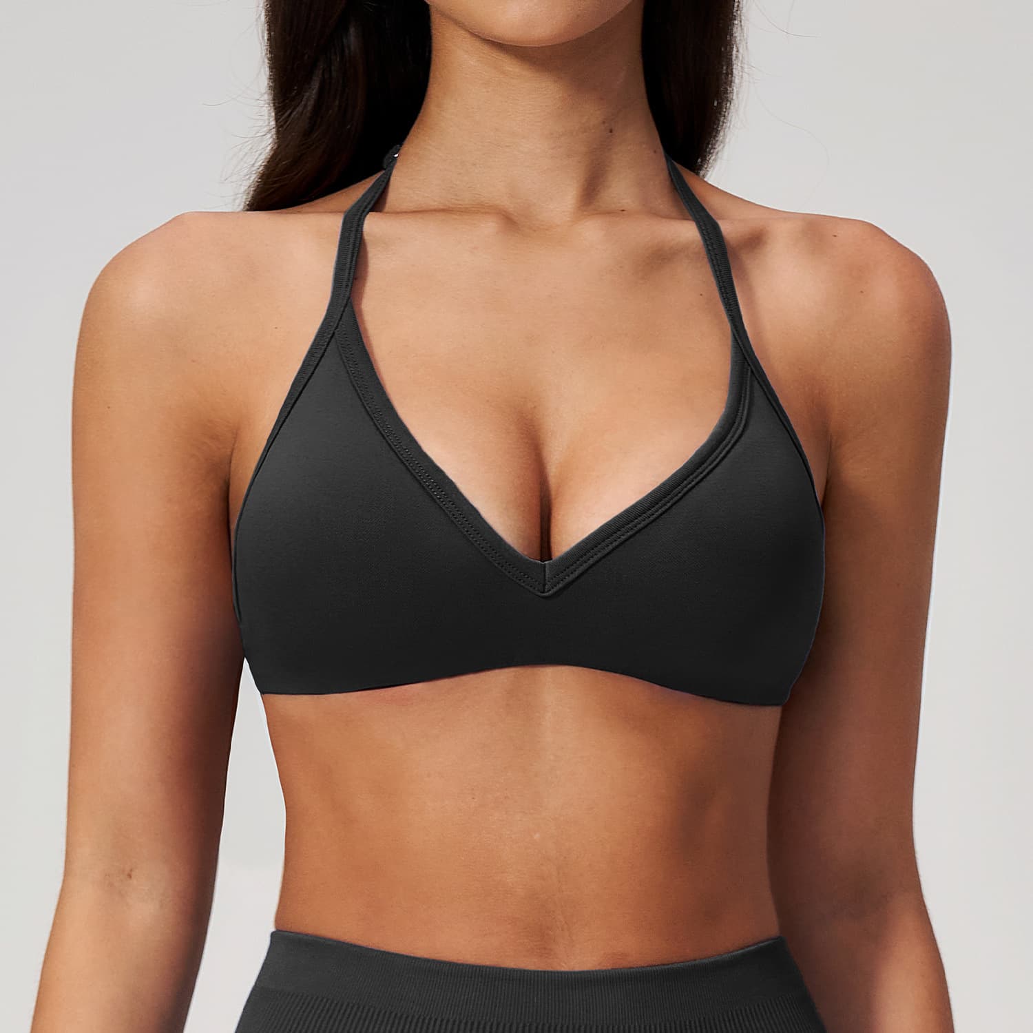 Seamless Yoga Neck Hanging Bra Back Tight Elastic Sports Underwear Running Fitness Yoga Clothing Bra Women 3595