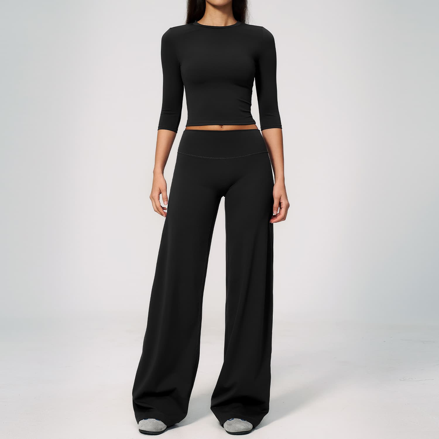 Foreign Trade New Premium Yoga Suit Women High Waist Loose Waist Sport Outdoor Sports Suit Women 8455