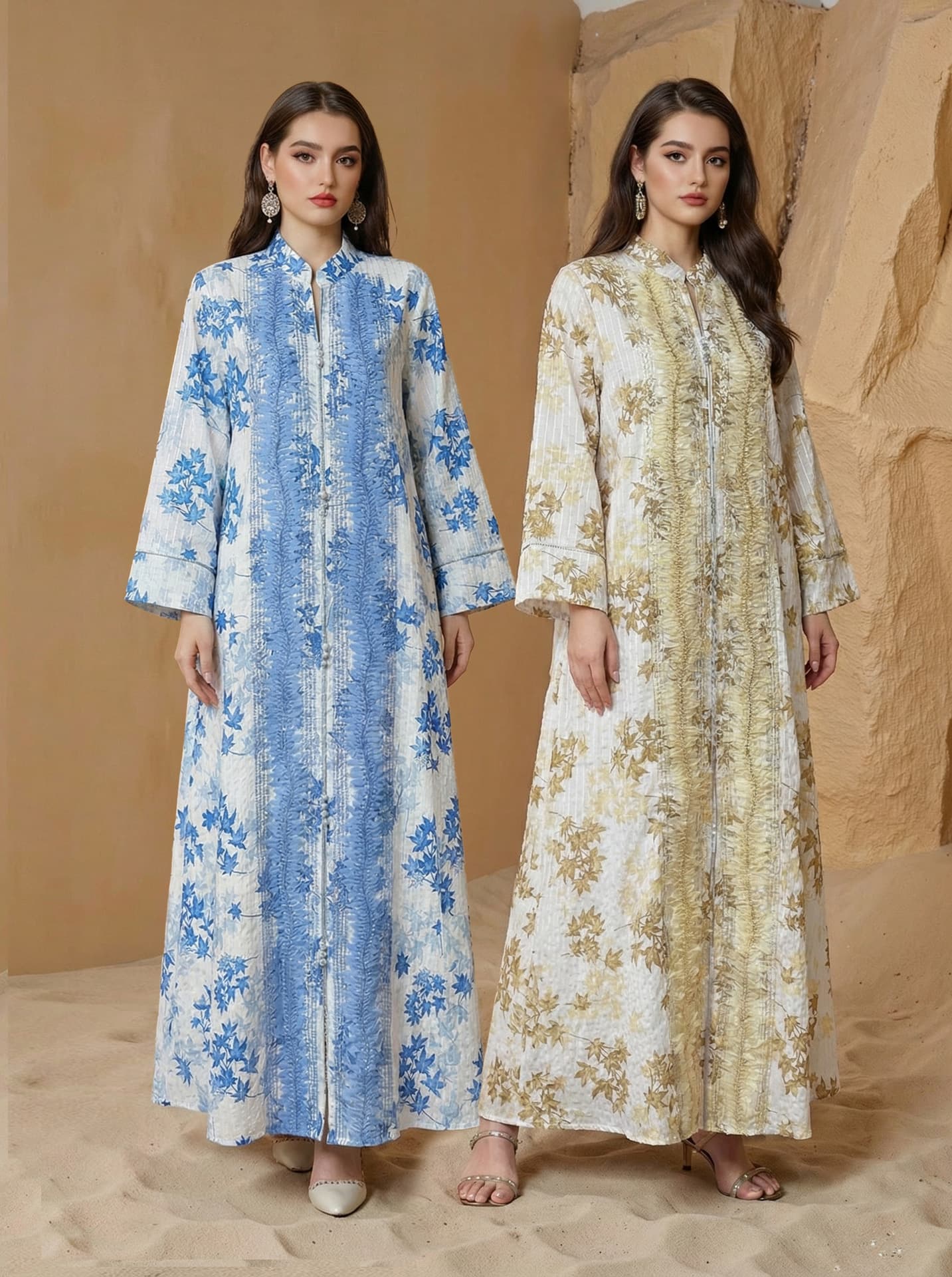 Spot Foreign Trade Cross-border Explosive Women's Long Skirt Factory Wholesale Holiday Party Dress Printed Sweater Dress