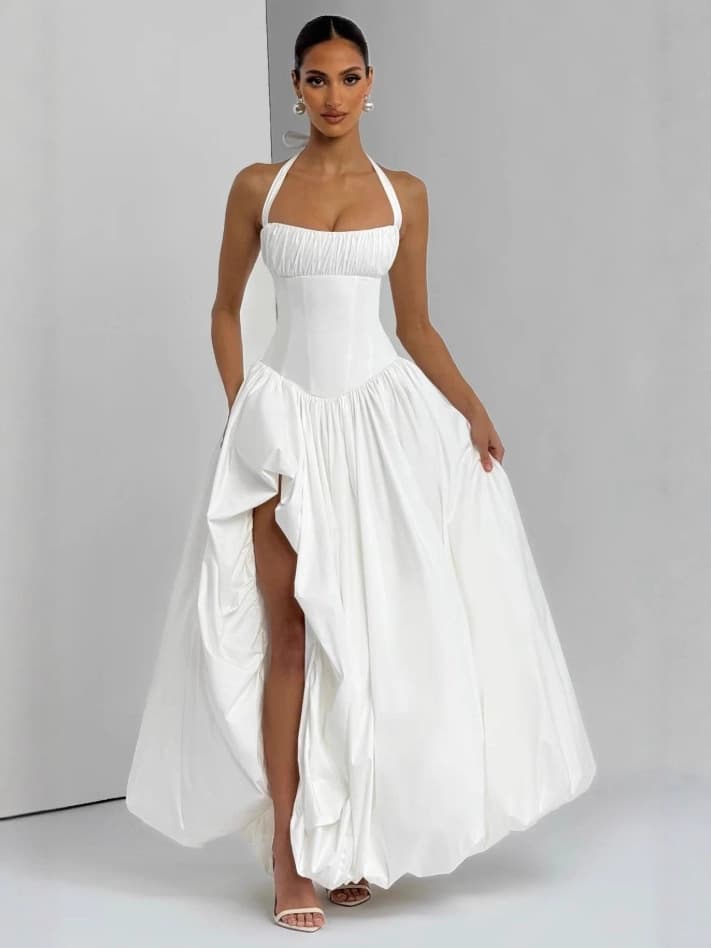 Baby Is The Same High Quality French Style Beautiful Holiday Style Waist Slim Fork Fish Bone Hanging Neck Princess Dress