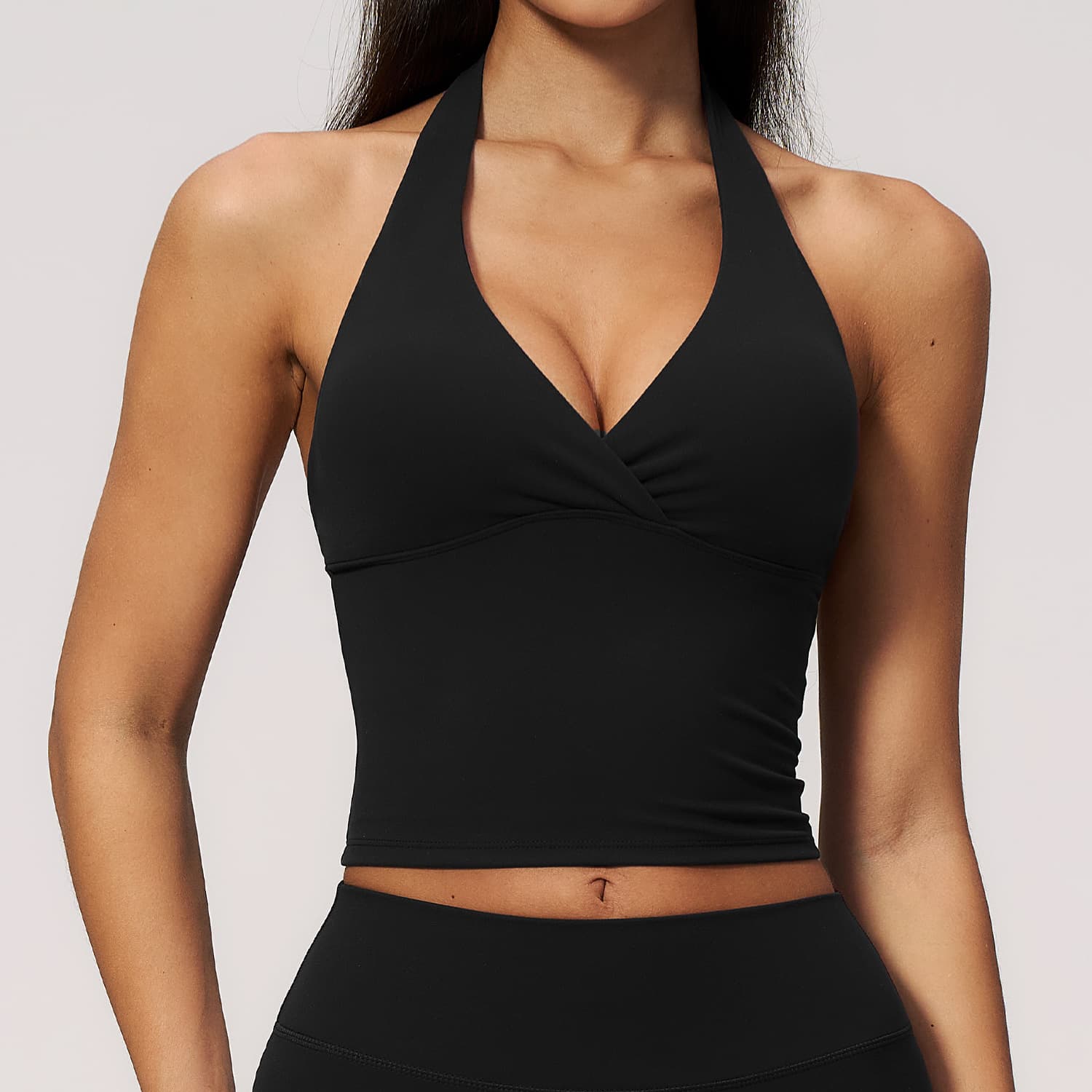 New Women's Hanging Neck Back Yoga Vest With Chest Pad Deep V Slim Slim Fitness Underwear 4208