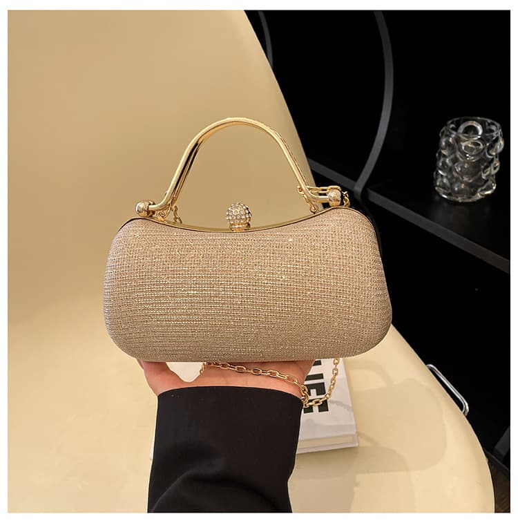 2026 New Dinner Bag Premium Handbag Set With Diamonds Lock Buckle Shoulder Cross Chain Bag Cross-border Hot