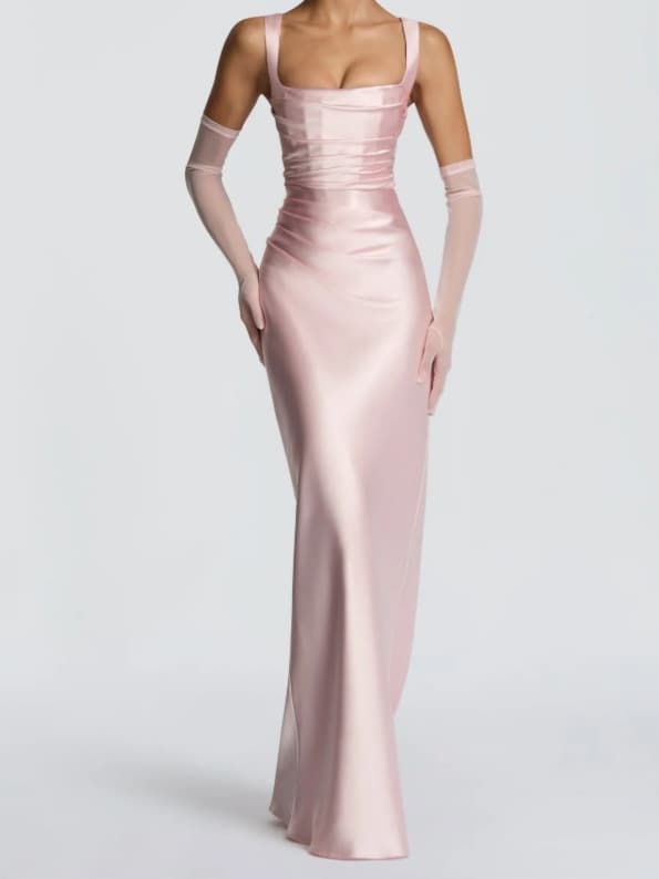 Baby Same French Luxury Elegant Banquet Fishtail Dress Skirt Fishbone Strappy Waist Strap Dress