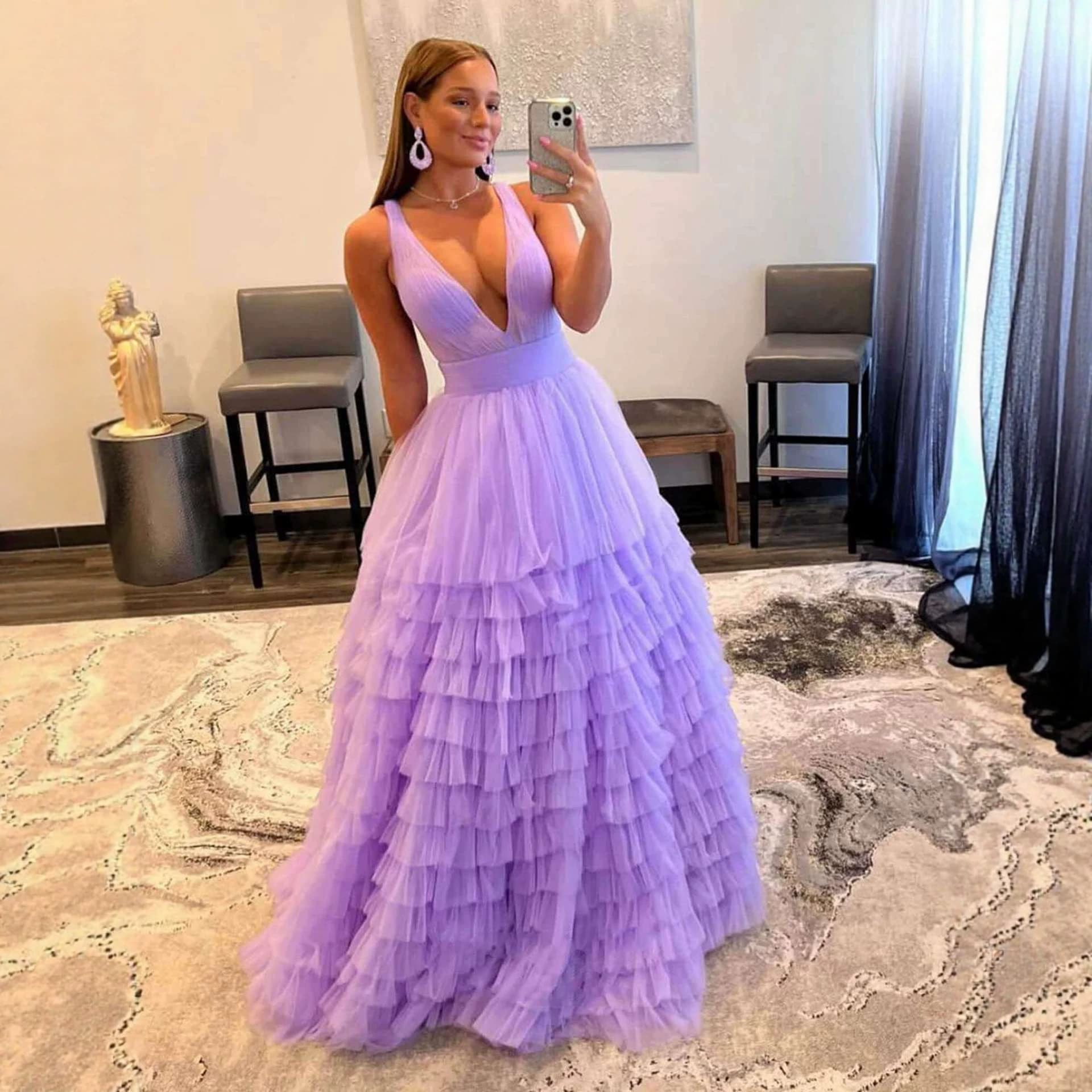 2026 Cross-border Summer New Amazon European And American Women Dress Mesh Cake Dress Suspender V-neck Evening Dress