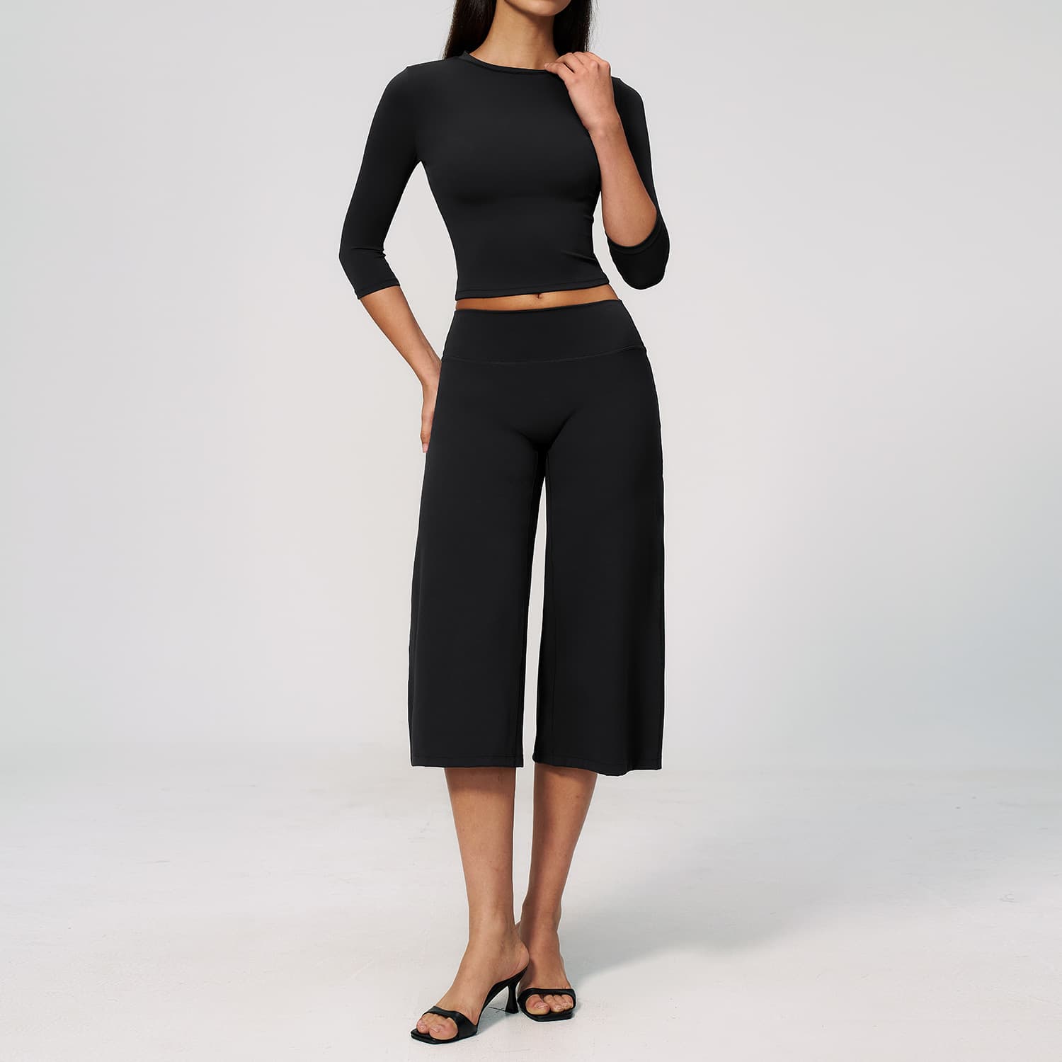 Cross-border New Yoga Suit Women Slim High Waist Hip Lift Casual Outdoor Fitness Running Sports Suit Women 8455