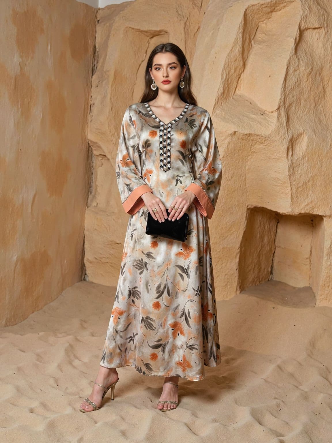 Spot Cross-border New Printed Skirt Fashion Luxury Apparel Long Dress Factory Wholesale Party Elegant Dress