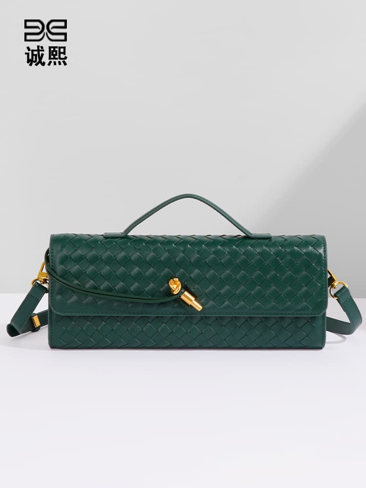 Cross Border Hot Handheld Dinner Bag Trendy Vintage Baguette Vintage Fashion Woven Bag Women Shoulder Crossbody Bag