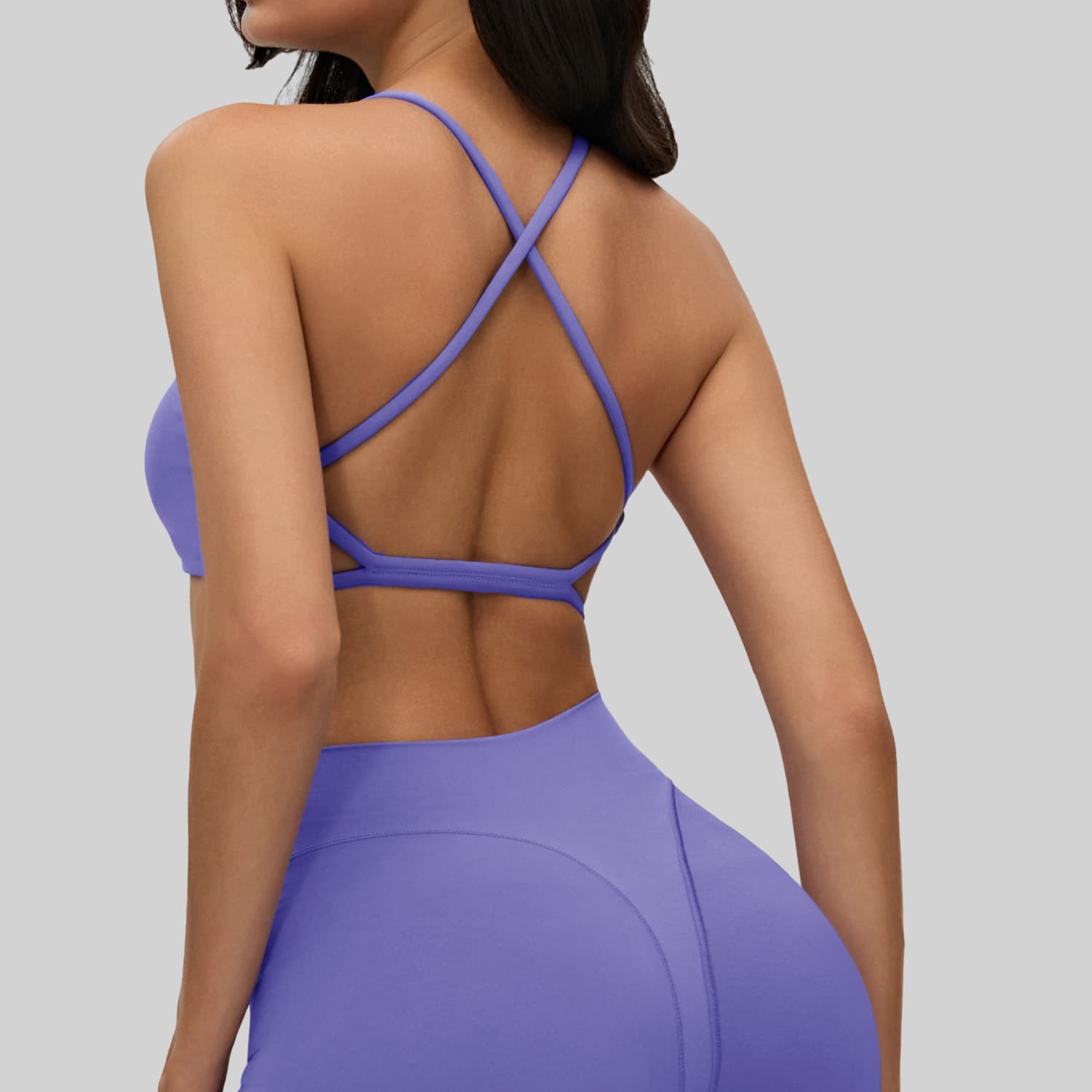 Cross-border European And American Nudity Yoga Bra Women Detachable Chest Cushion Crossed Beautiful Back Sports Underwear Outer Wear Fitness Top