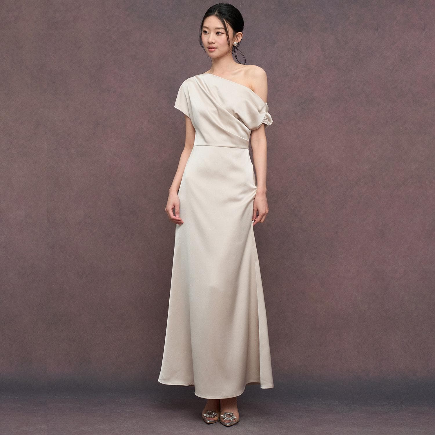 Seasonal New Champagne Color Slim Bridesmaid Dress New Multi Niche Satin Long Usually Wear Haute Couture