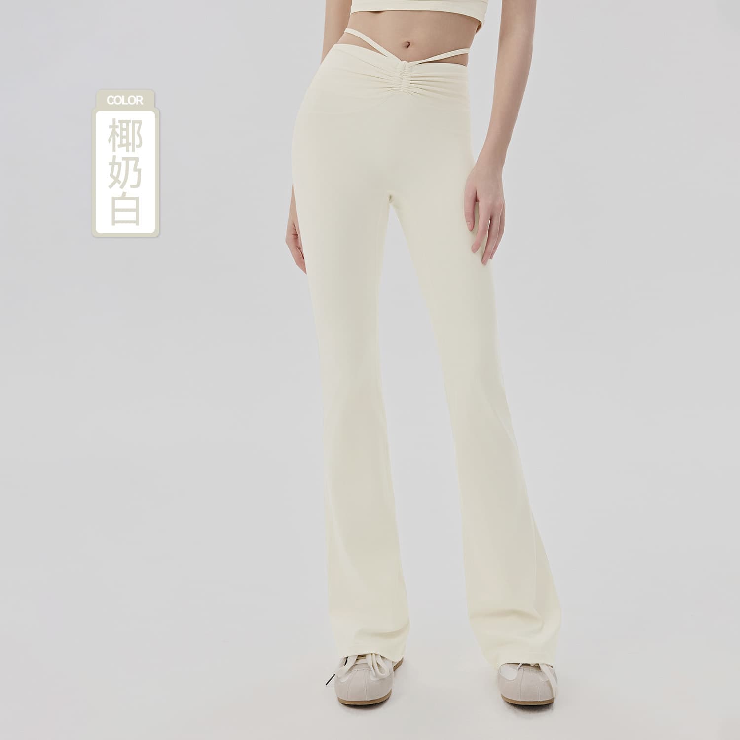 Cool Feeling Micro Yoga Pants Women Front Waist Band Slim Sports Pants Pull Up Waist Hip Lift Casual Fitness Pants
