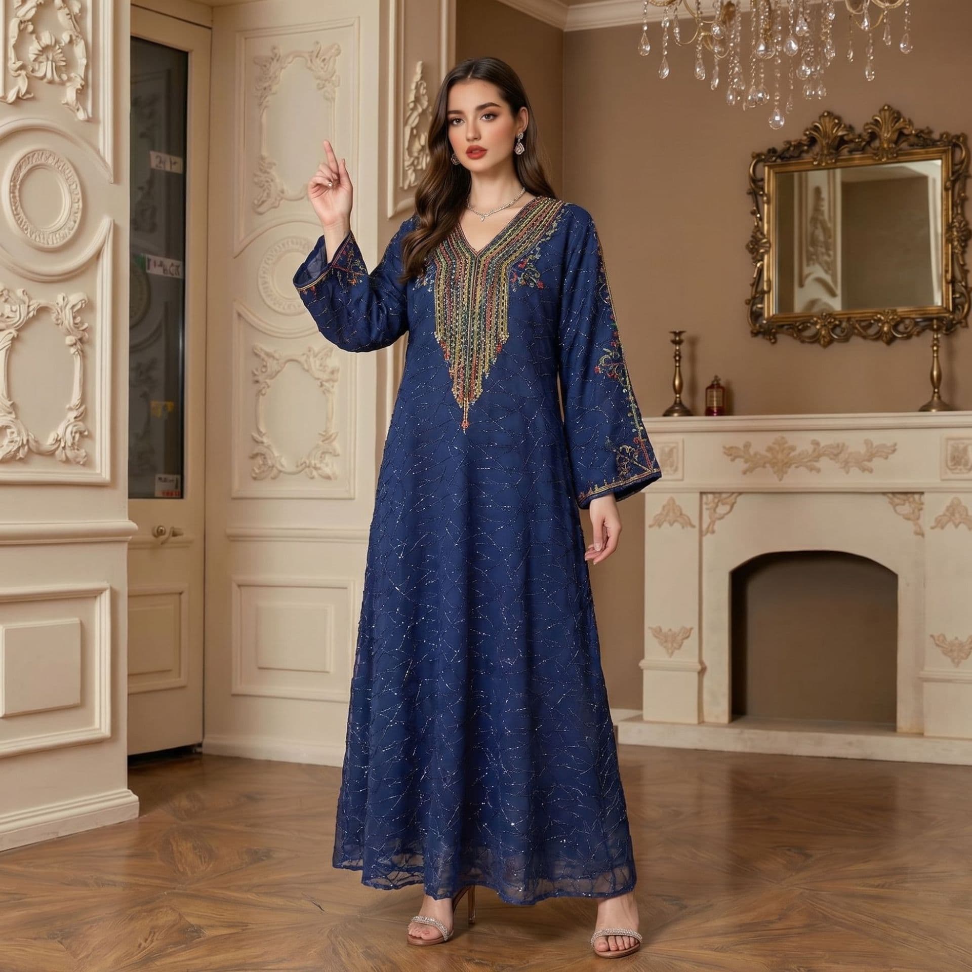 Wholesale Breathable Rope Embroidered Long Skirt Factory New Holiday Party Dress Elegant Embroidery Dress