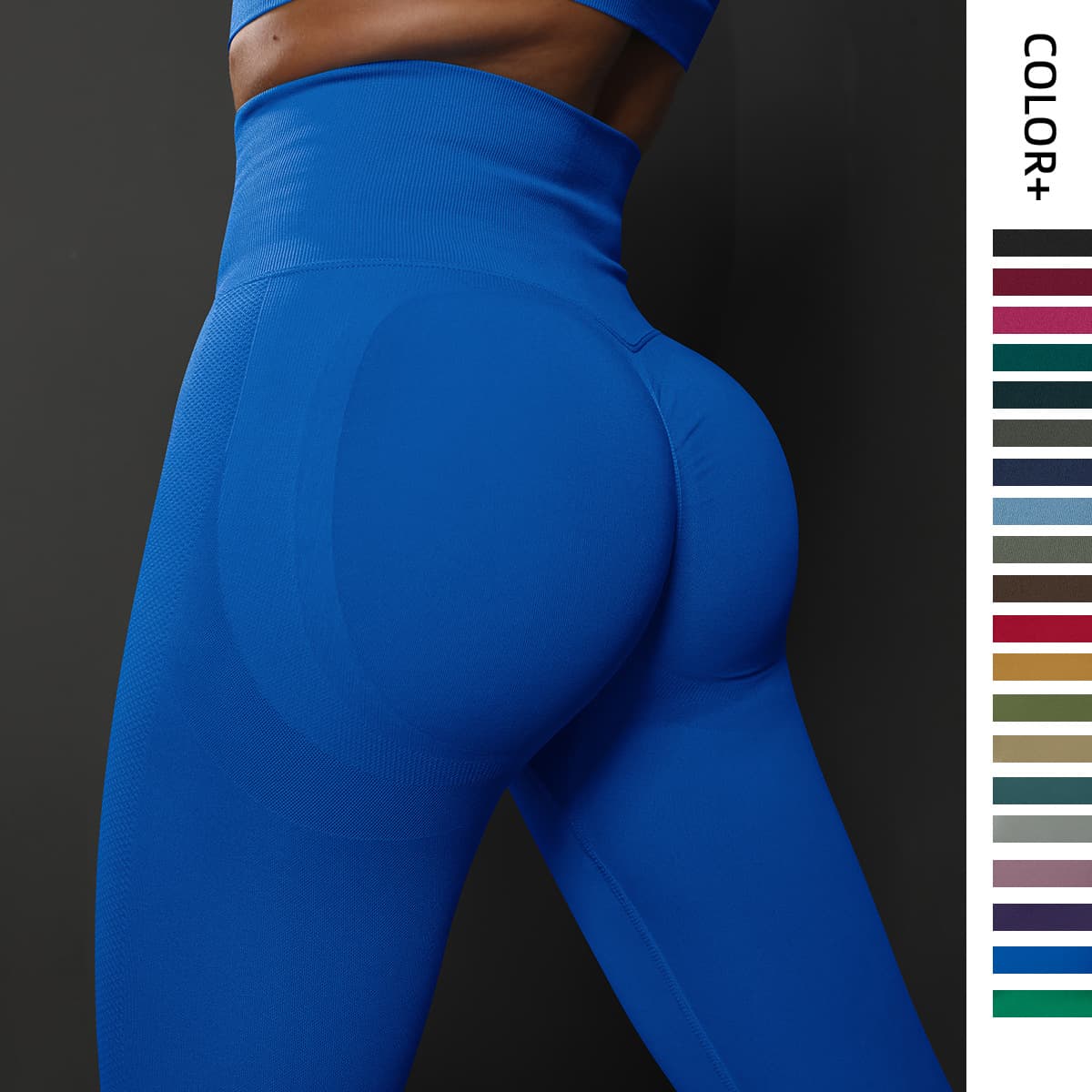 Cross-border Seamless Smiley High Waist Tight Yoga Clothes Peach Hip Training Yoga Pants Sports Running Fitness Pants Women