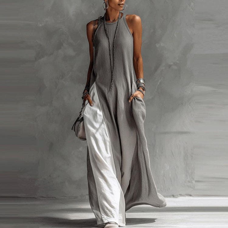 Wenshuo Loose Pocket Dress Wholesale Casual slip Dress Custom logo Simple Maxi Dress Factory Directly